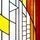 Detail of the stained glass in our tower