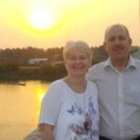 Pastor Martin L. Rees and his wife Pastor Gaynor Rees by the river Krishna in South India.