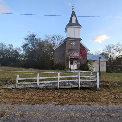 Browder Memorial United Methodist Church at sunset - photo courtesy of Angie Belcher (photo taken in October 2023)