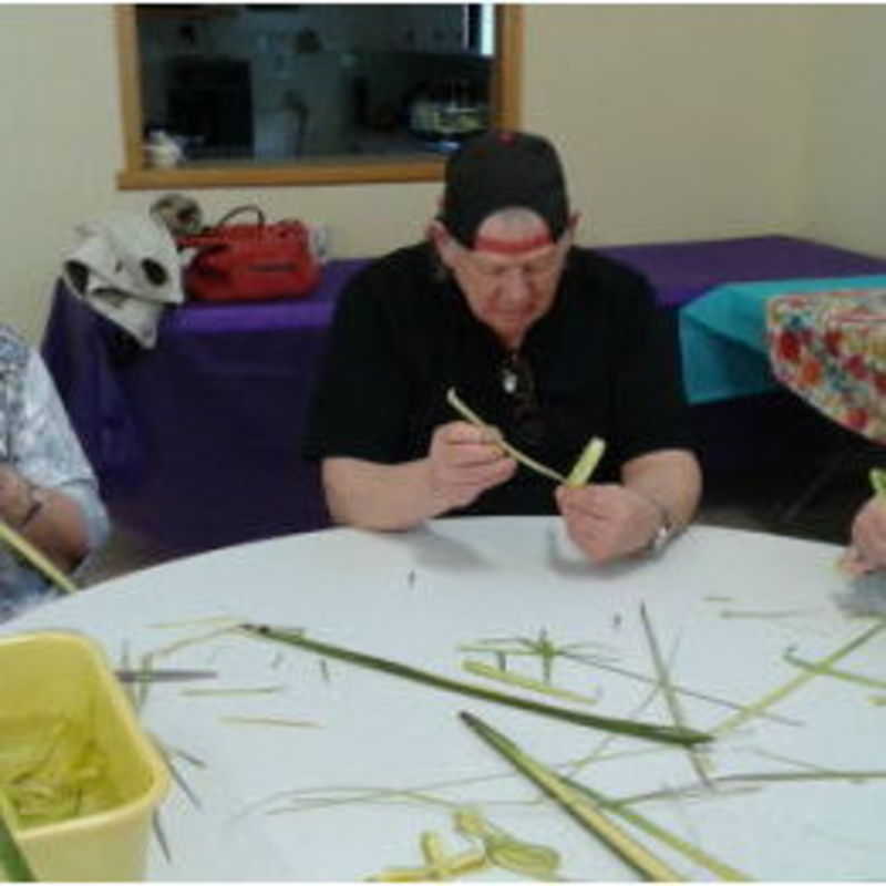 Making palm branch Crosses 2015