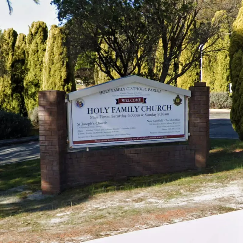 Holy Family Church sign