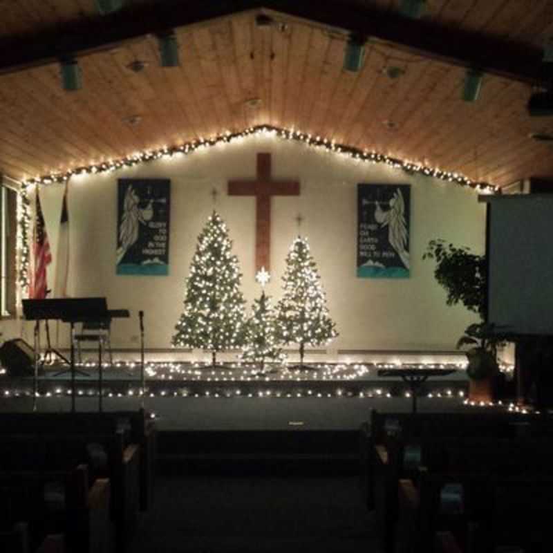 River of Life Worship Center decorated for Christmas