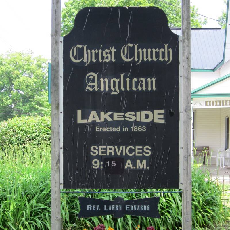 Christ Church Lakeside church sign