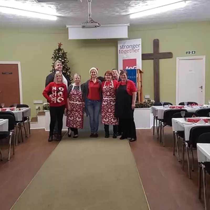 Our teams all ready for our Christmas dinner