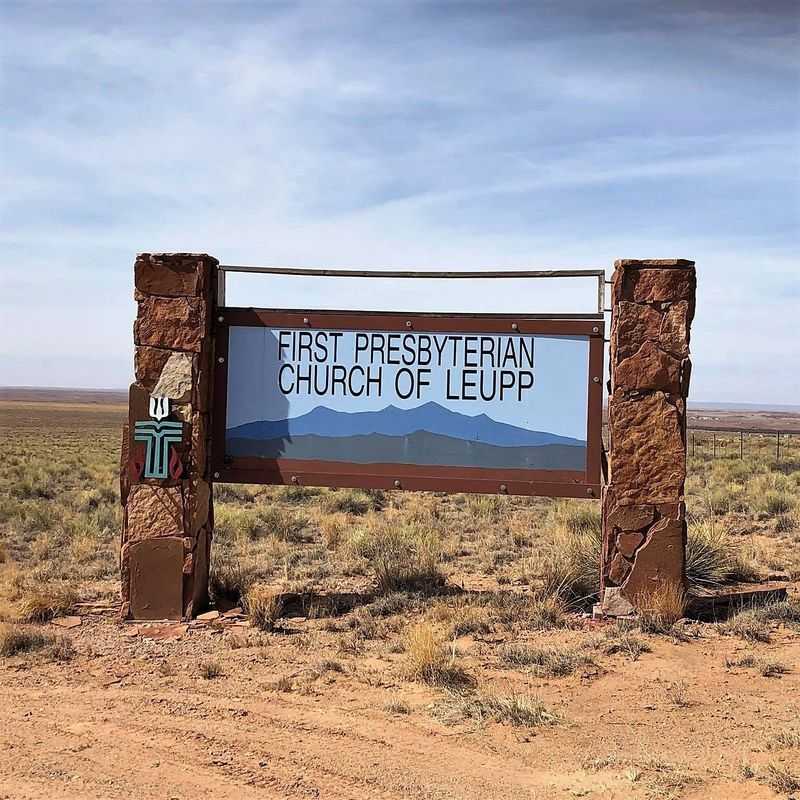 First Presbyterian Church of Leupp sign