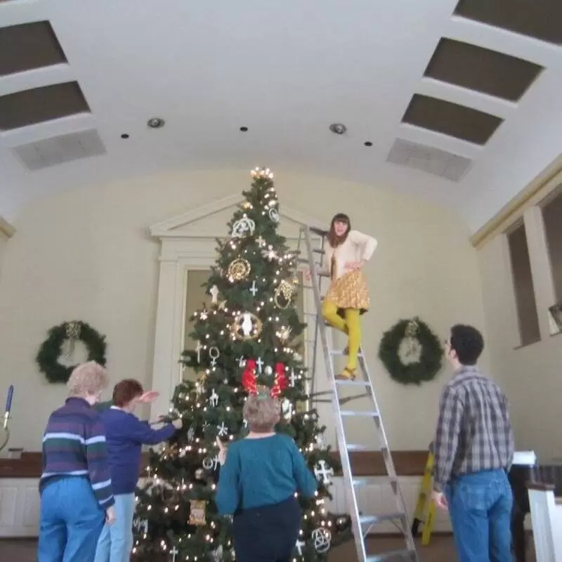 Decorating the church for Christmas