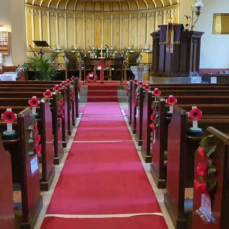 The Church decorated with poppies - Remembrance Sunday 2021
