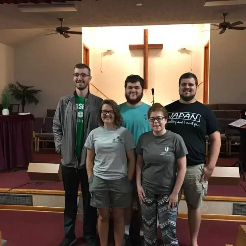 Our young adult missionaries preparing to leave from the rendezvous point at Big Tygart Baptist - photo courtesy of Mark McCloy