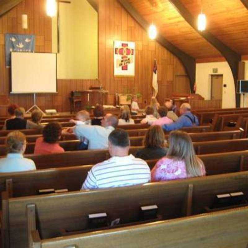 Sunday worship at First Baptist Church Stanley