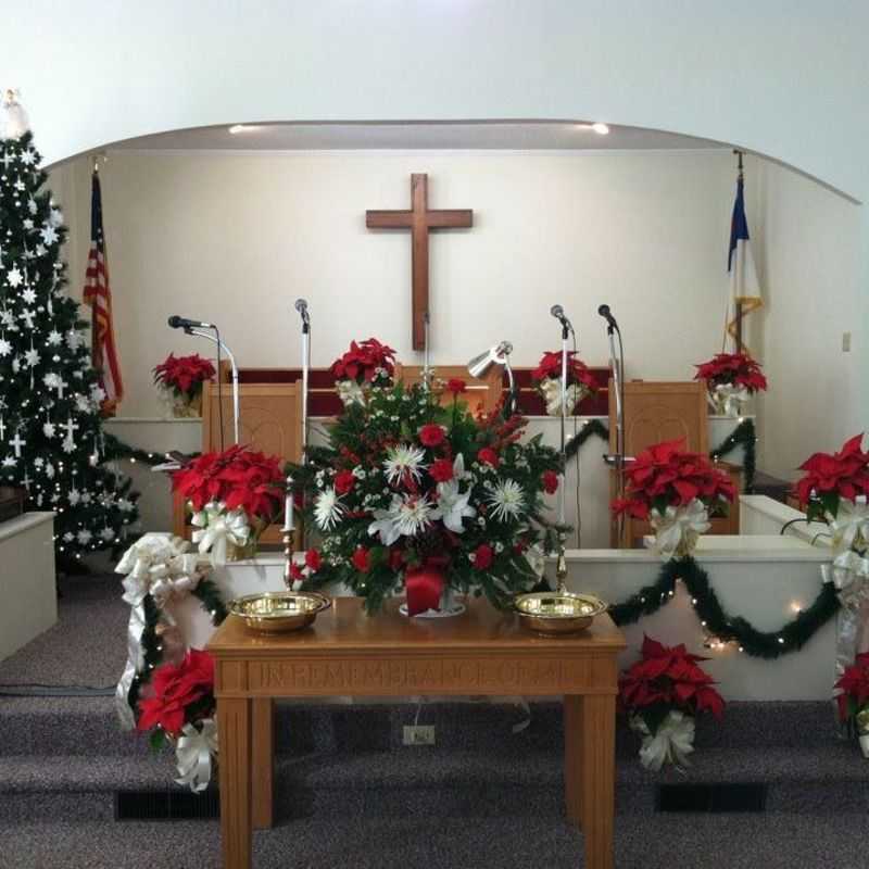 Franklinville Wesleyan Church decorated for Christmas - photo by Yvonne Jones Byrd