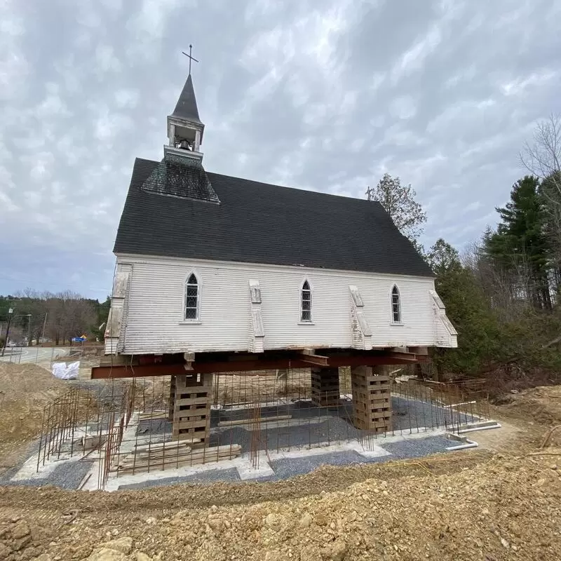 Replacing the church foundation (November 2020) - photo courtesy of Anglican Foundation of Canada