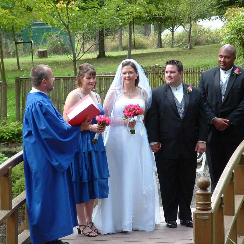 Lay Chaplain Peter Scales performing a wedding ceremony