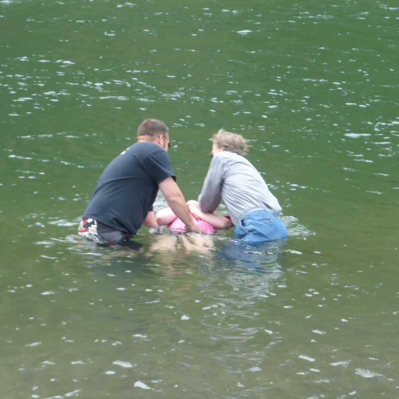 Annual Father's Day Picnic and Baptism Service in the Rogue River at Huntley Park