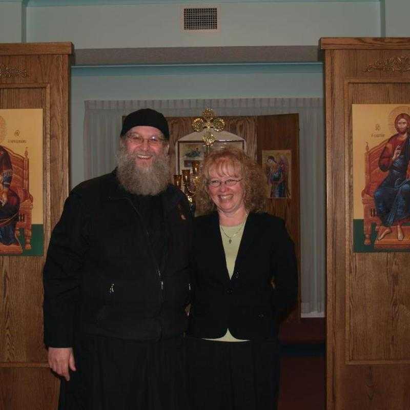Fr. Raphael and Kh. Debbie after Liturgy