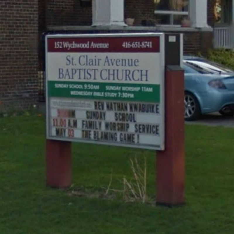 St. Clair Avenue church sign