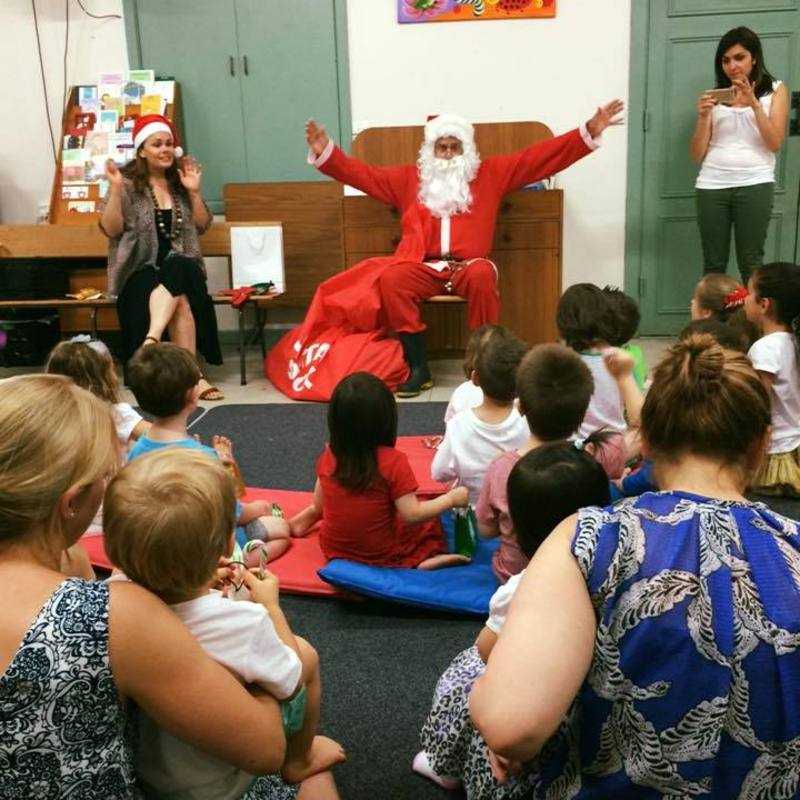 Santa Jim being sung to at Tuesday Playtime - Christmas 2015