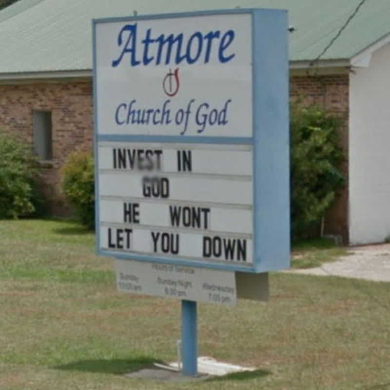 Atmore Church of God church sign