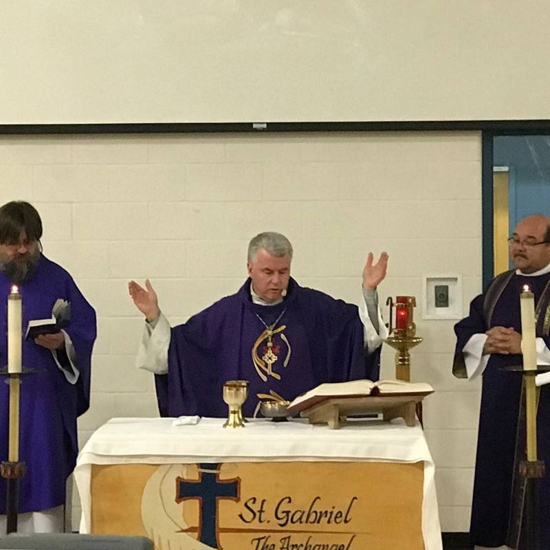Bishop William, Deacon Dennis and Fr. Marius, during Sunday Celebration