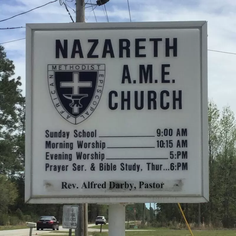 Nazareth AME Church sign - photo coutesy of Patti Yourko Burns