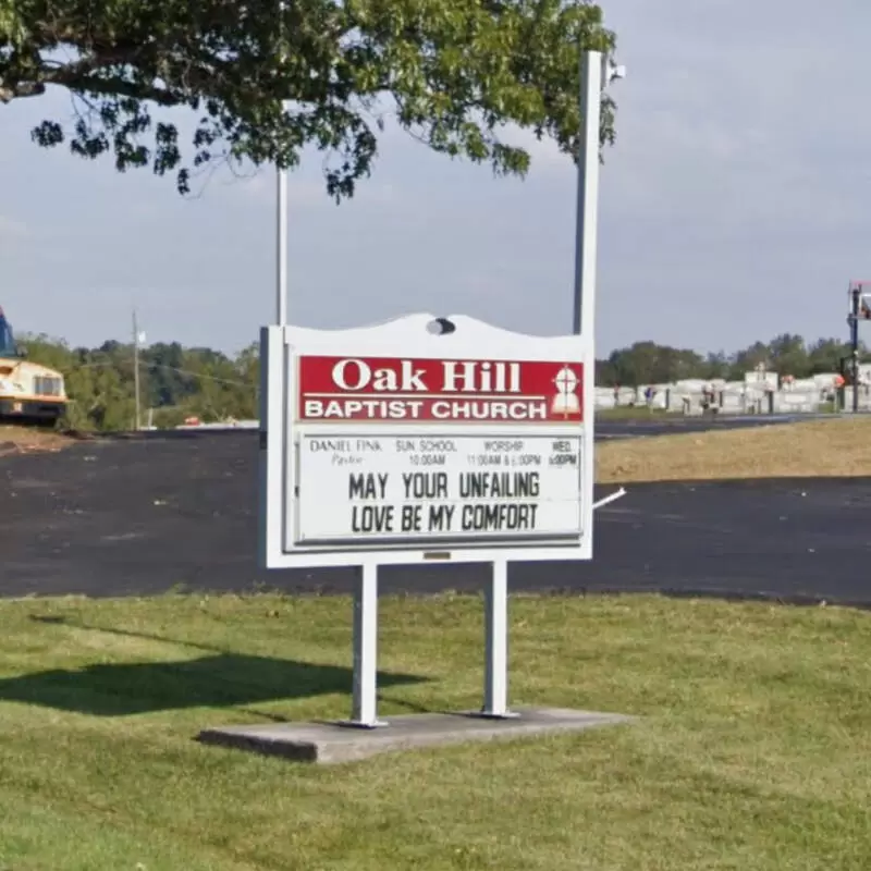 Oak Hill Baptist Church sign