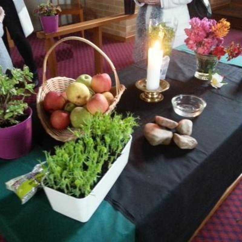 The Communion Table setting for observance of World Environment Day