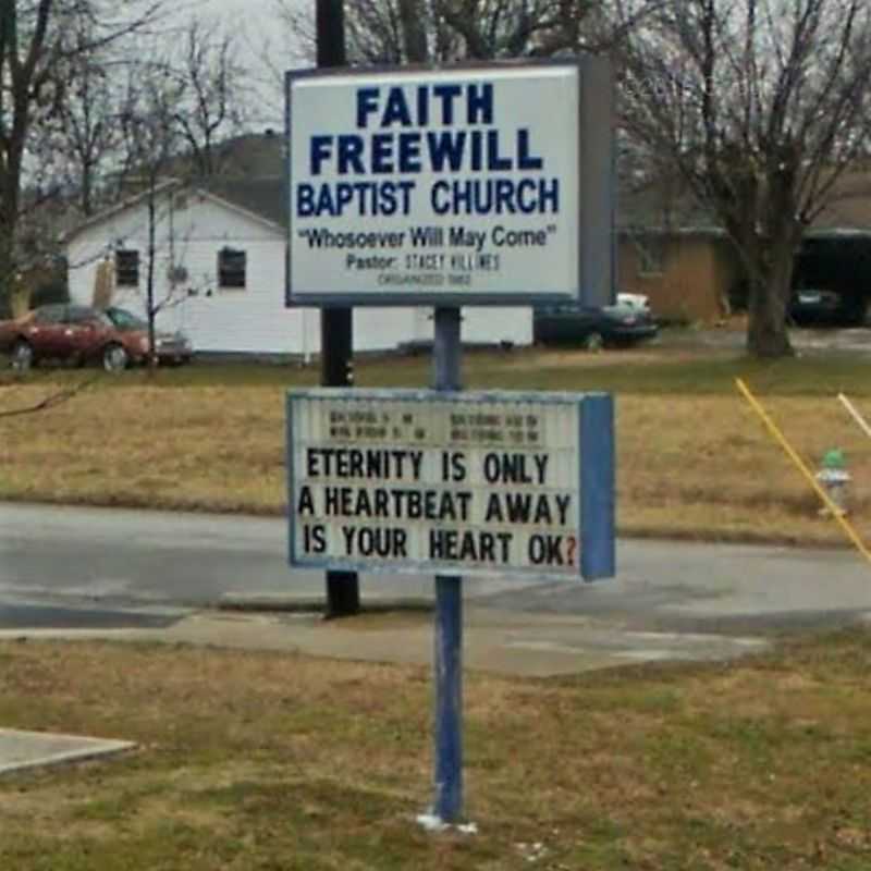 Faith Freewill Baptist Church sign