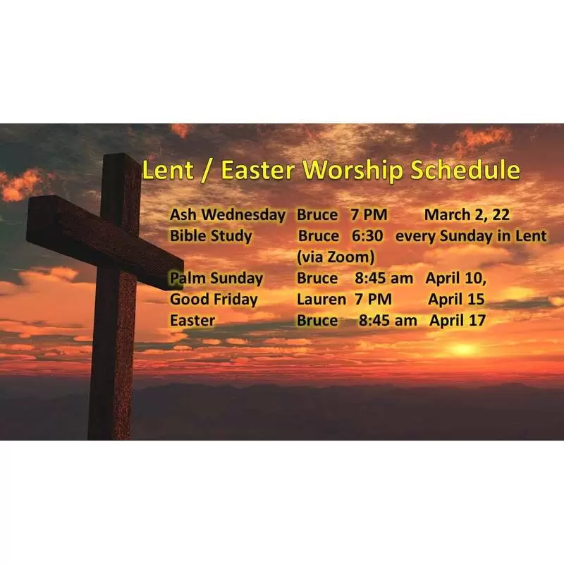 2022 Lenten and Easter Worship plan