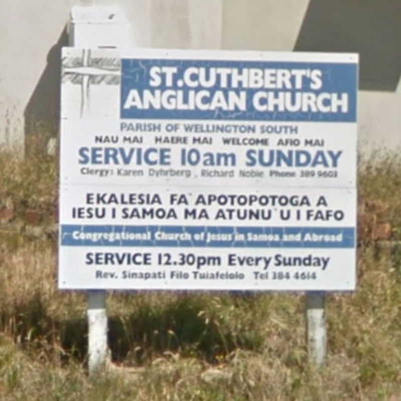 Old St Cuthbert's church sign