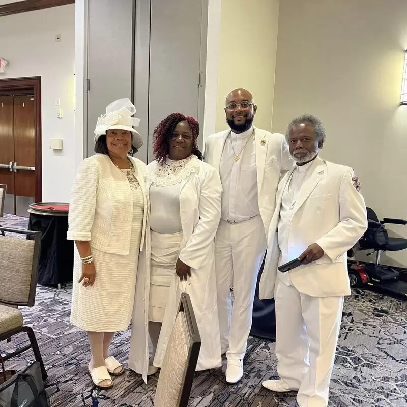 Elder Tyrone Parks with  Ruby Giddings, Carolyn Patterson-Lewis and Isaac Lewis Jr