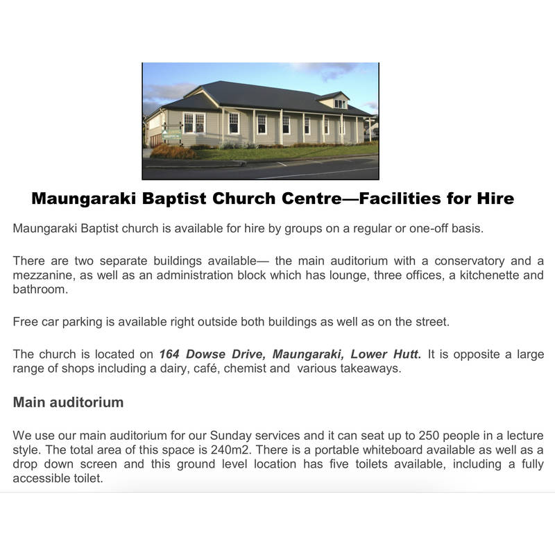Maungaraki Baptist Church - Lower Hutt, Wellington