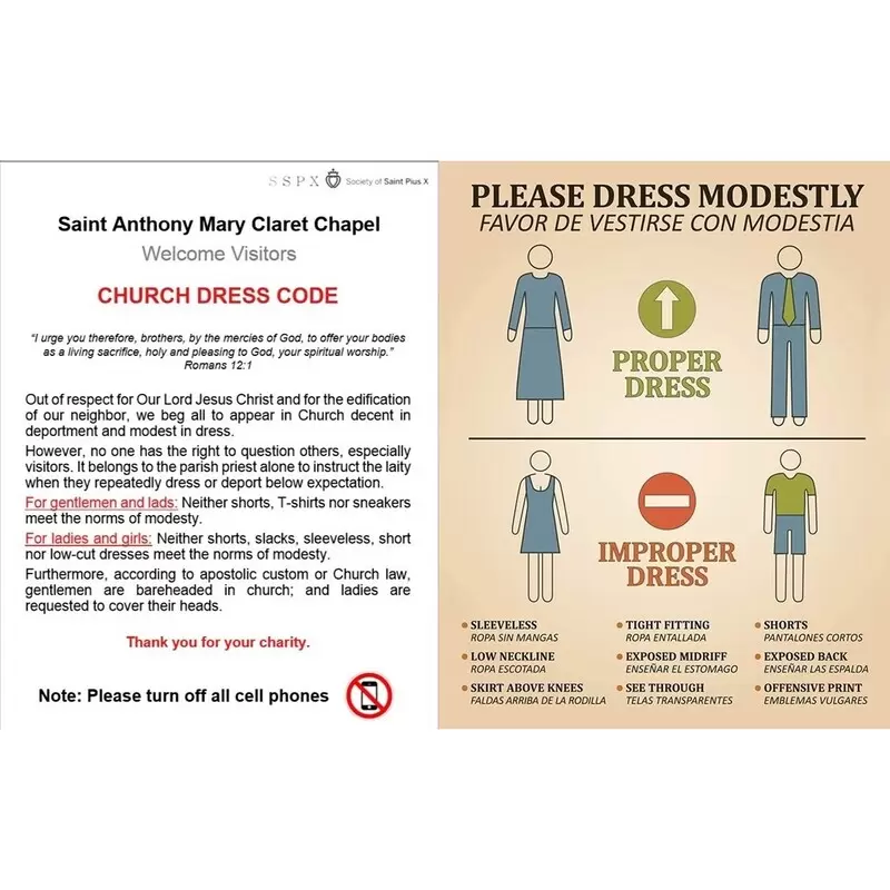 Saint Anthony Mary Claret Church Dress Code