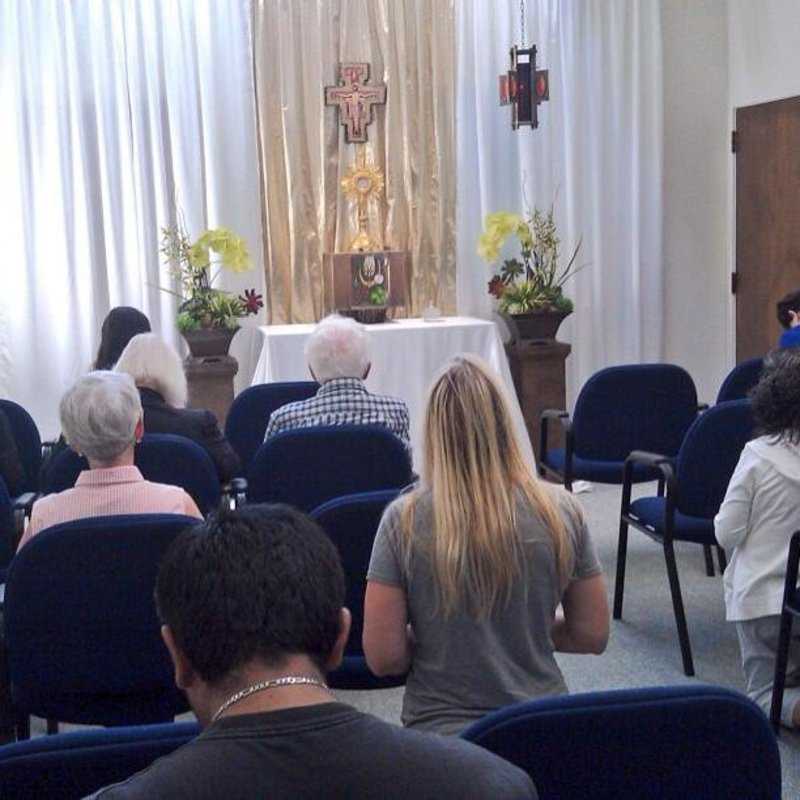 Prayer in the Adoration Chapel located in the Parish Center