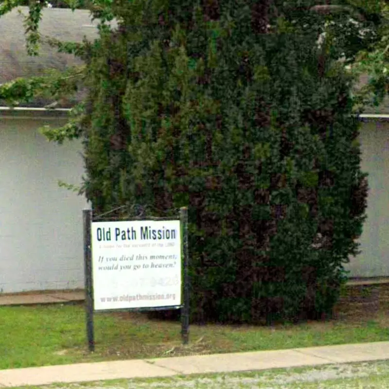 Old Path Mission church sign