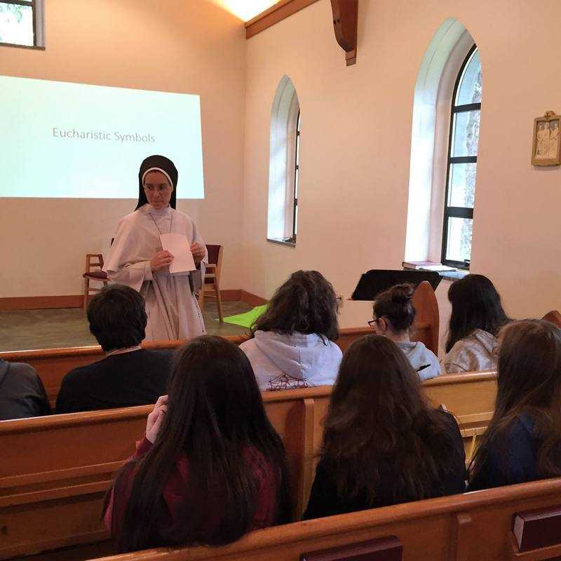 Sister Mary Joseph teaching a class of junior high students