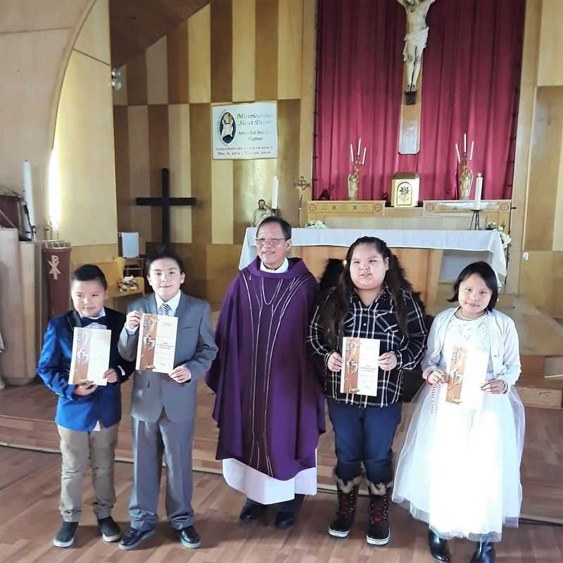First Communion - the four candidates