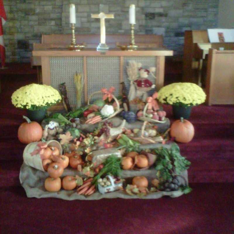 2011 Thanksgiving Decorations in the Sanctuary