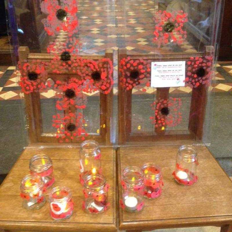 Remembrance lanterns made by Little Martins, our children's group