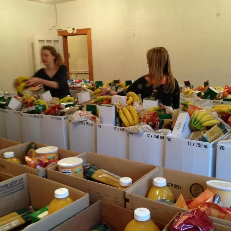 Packing food for distribution to North Garden residents