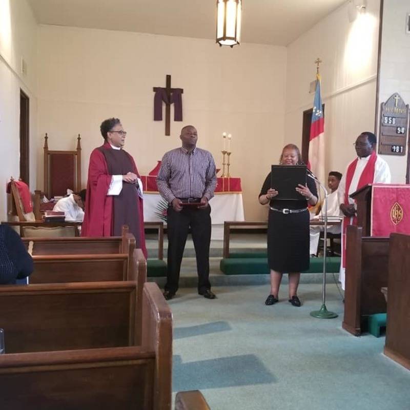 2019 Palm Sunday with the Mayor of Mason and the new Bishop of the Episcopal Dioceses of West Tennessee