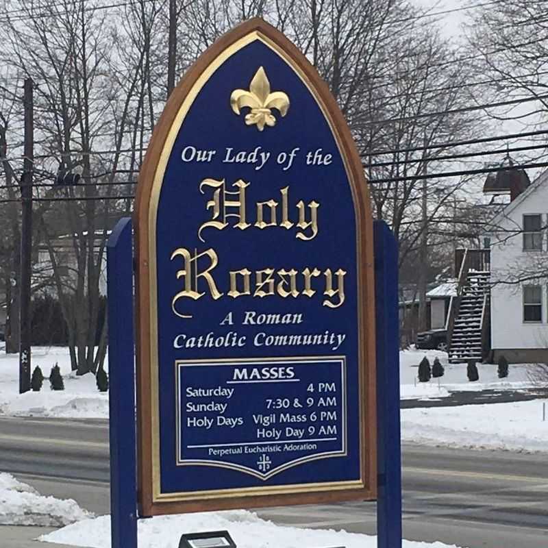 Our Lady of the Holy Rosary Church sign