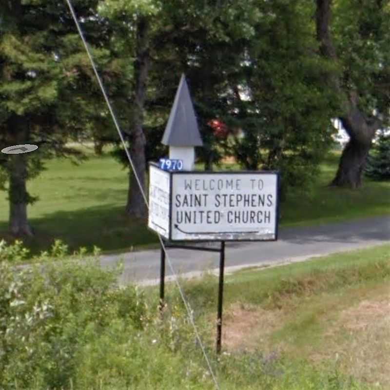 St. Stephen's United Church sign on Hwy 117