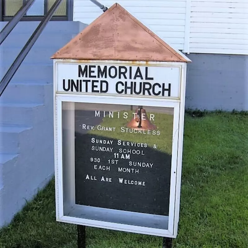Memorial United Church Pouch Cove sign - photo courtesy of Alfhard