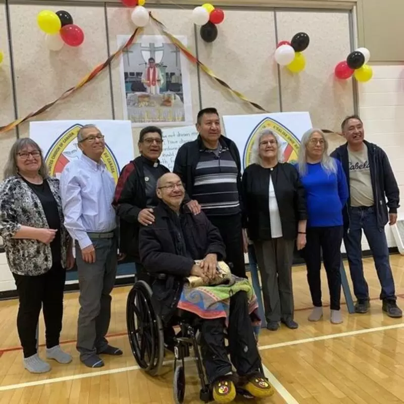 Ordination of Zach Kakegamic at Adam Fiddler United Church - photo courtesy of UCCan Indigenous Ministries