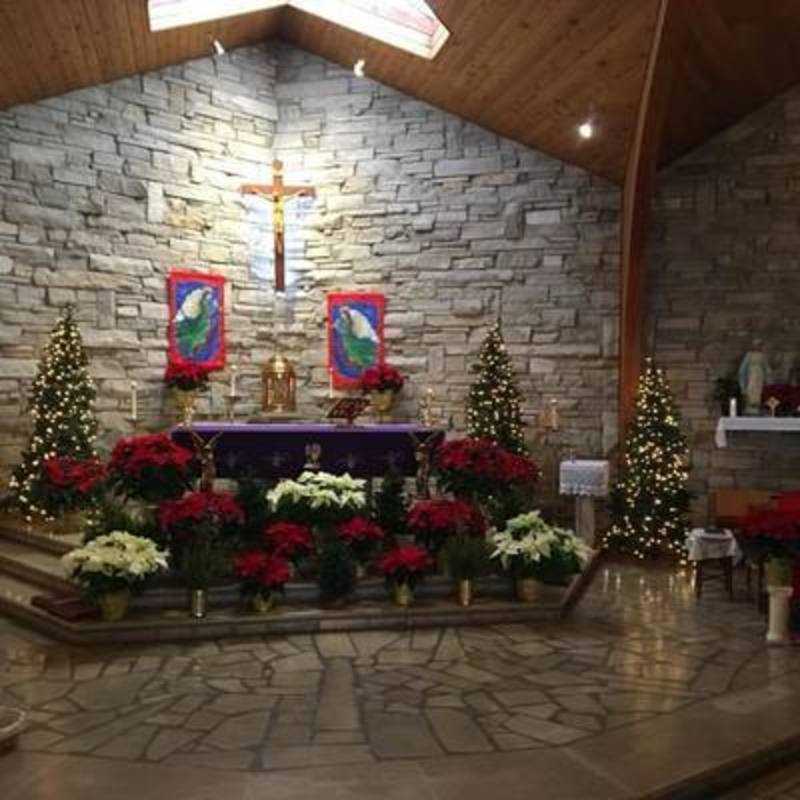 St. Dominic church decorated for Christmas