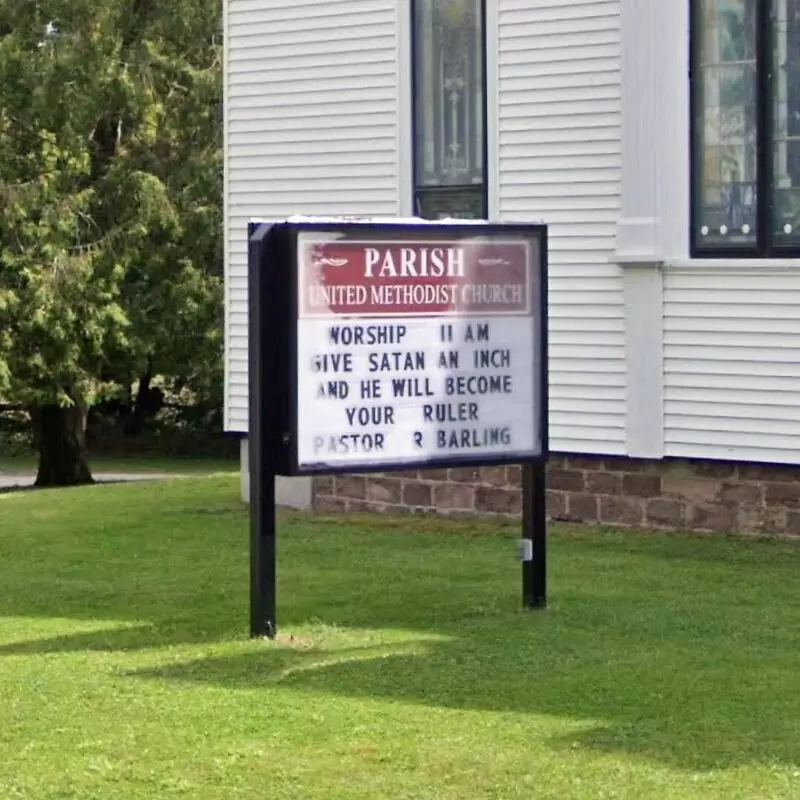 Parish United Methodist Church sign