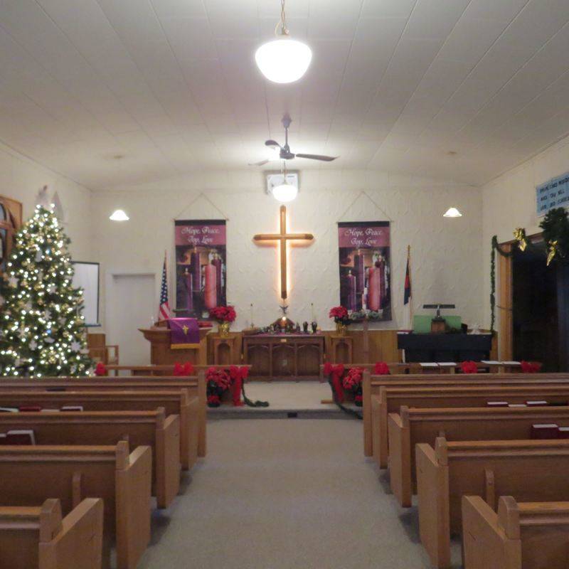 The sanctuary at Christmas