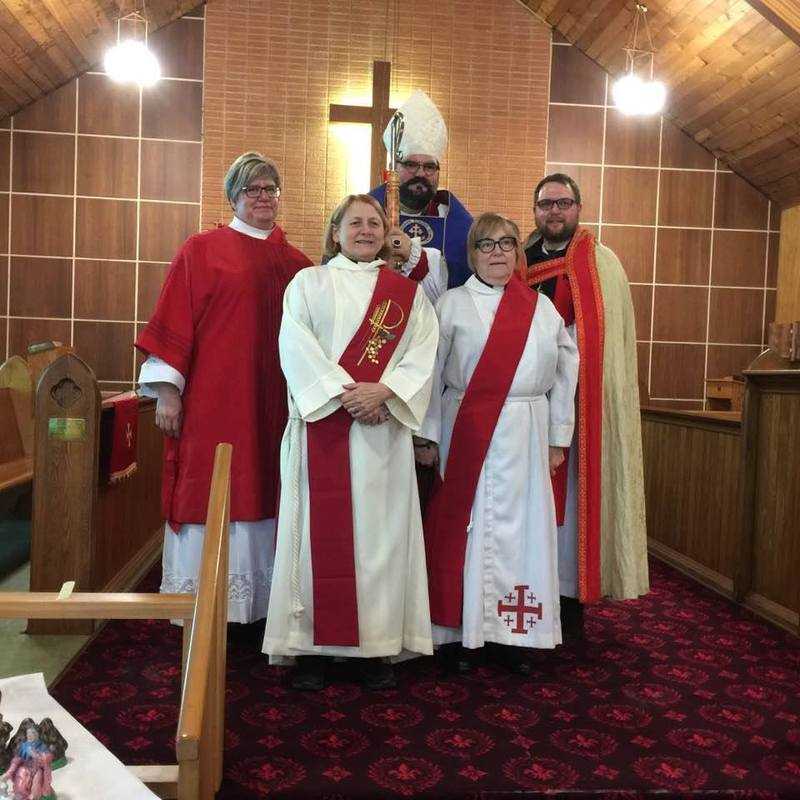 Deacon Elaine and Deacon Lorraine ordained at Christ Church, Russell, by Bishop William Cliff
