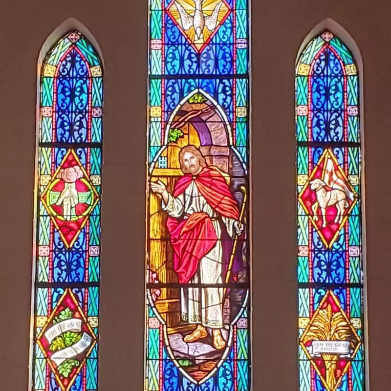 Calvary's stained glass window