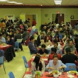 Thanksgiving dinner with about 200 Memorial University International students