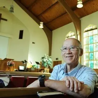 Part-time Pastor Charlie Nishi at the Marpole Baptist church